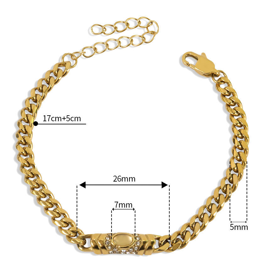 Cross-border Niche Retro Cuban Collarbone Necklace Bracelet