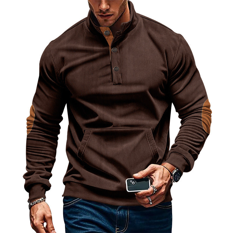 Men's Corduroy Stand Collar Sweater