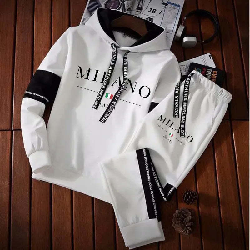 Men's Hooded Casual Trousers Sweater Suit